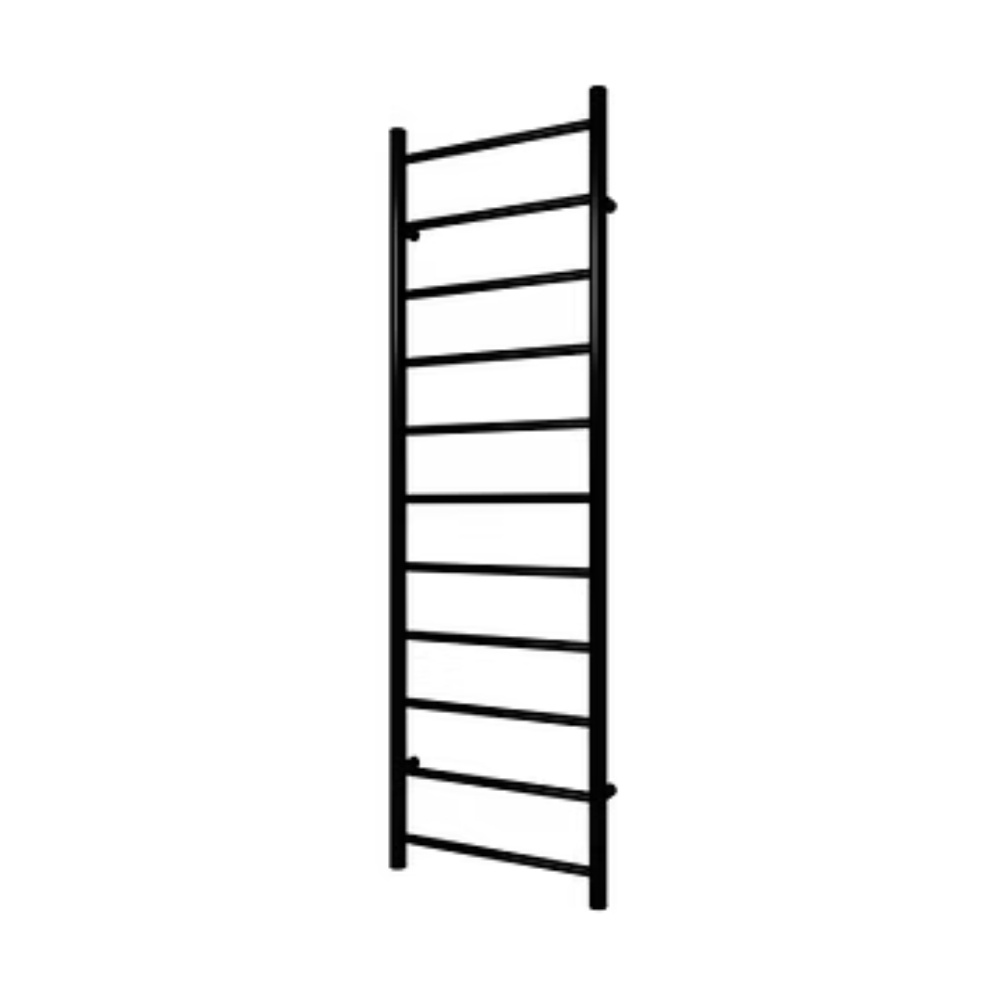 Product cut out image of the Radox Space 1700mm x 538mm Matt Black Electric Towel Rail